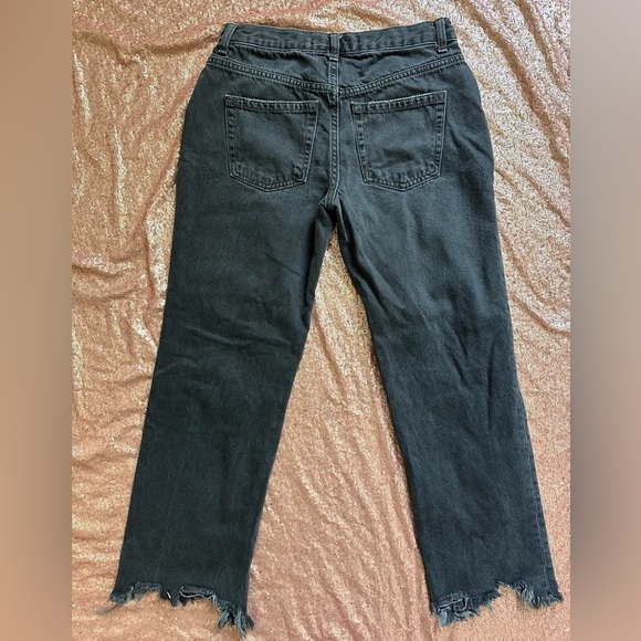 Free People Women's Maggie Straight Leg Jeans Black Mid Rise Distressed Sz 26 - Picture 5 of 7
